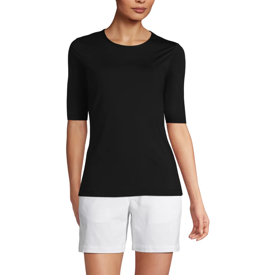 Women's Elbow Sleeve Crewneck Garden Tee  Sunshade UPF 50 Quick Dry view 2