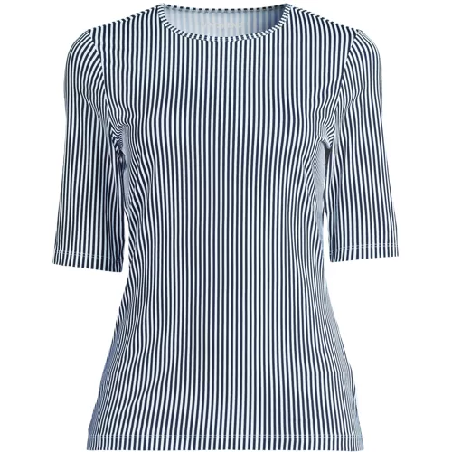 Women's Elbow Sleeve Crewneck Garden Tee- Sunshade UPF 50 Quick Dry, Front