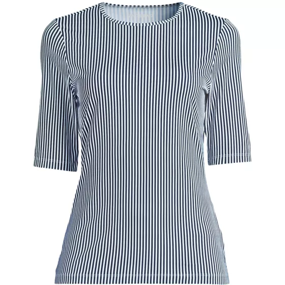 Women's Elbow Sleeve Crewneck Garden Tee- Sunshade UPF 50 Quick Dry - primary
