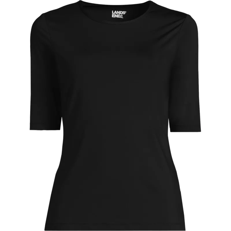 Women's Elbow Sleeve Crewneck Garden Tee- Sunshade UPF 50 Quick Dry, Front