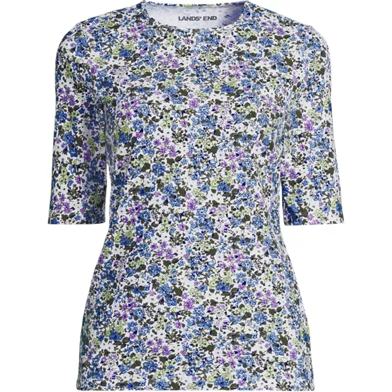 Women's Elbow Sleeve Crewneck Garden Tee- Sunshade UPF 50 Quick Dry - primary