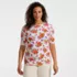 Women's Plus Size Elbow Sleeve Crewneck Garden Tee- Sunshade UPF 50 Quick Dry, Front