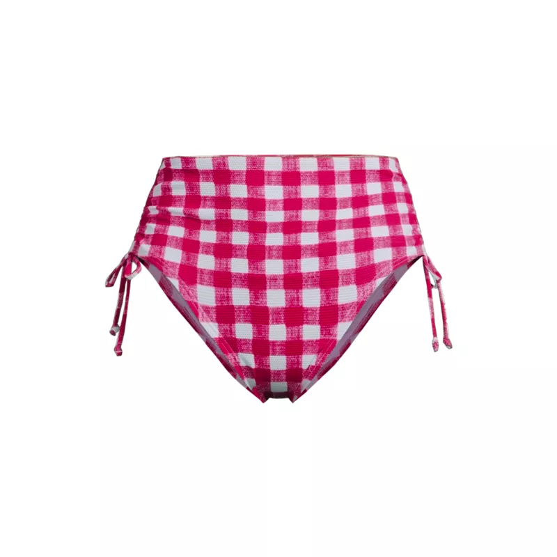 Women's Pique High Waisted Adjustable Bikini Bottoms, Front