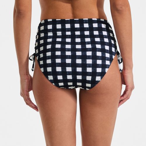  Lands' End Verstellbare High Waist Bikinihose Aus Piqué, Damen, Größe:34 Regular, Blau, Nylon-mischung, By Lands' End 