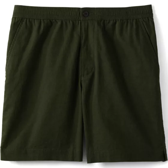 Men's 7" Linen Cotton Elastic Waist Short - primary