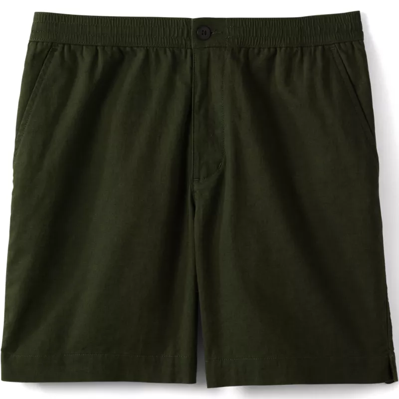 Men's 7" Linen Cotton Elastic Waist Short, alternative image