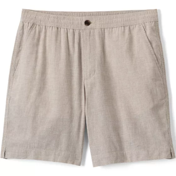 Men's 7" Linen Cotton Elastic Waist Short - primary