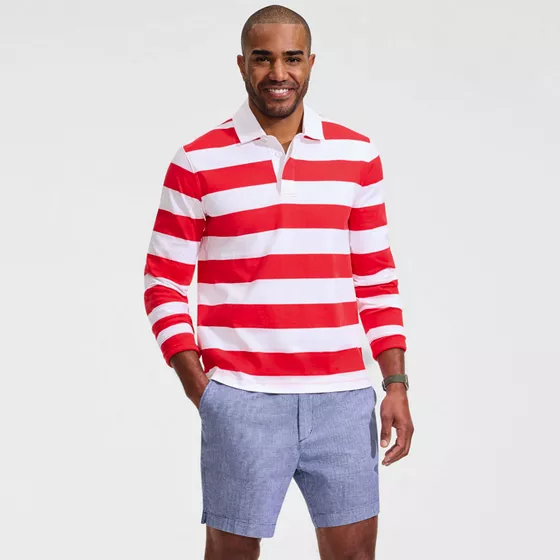 Men's 7" Linen Cotton Elastic Waist Short - primary