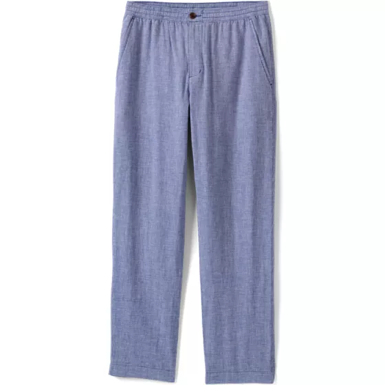 Men's Linen Cotton Elastic Waist Pant - primary