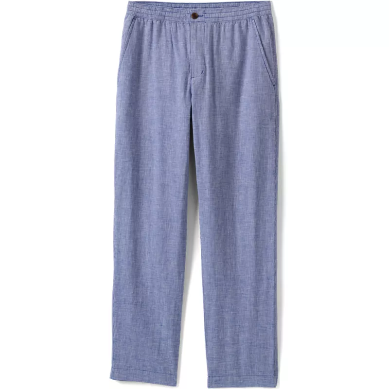 Men's Linen Cotton Elastic Waist Pant, alternative image