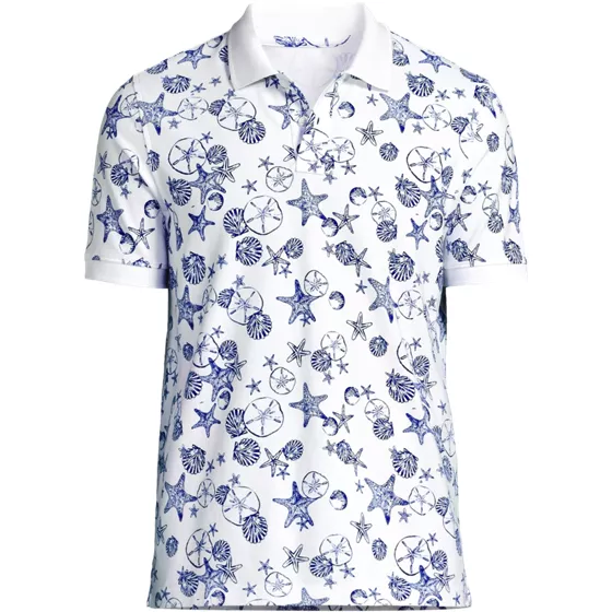 Men's Short Sleeve Pique Printed Polo - primary