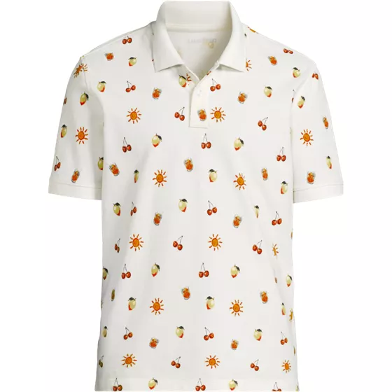 Men's Short Sleeve Pique Printed Polo - primary