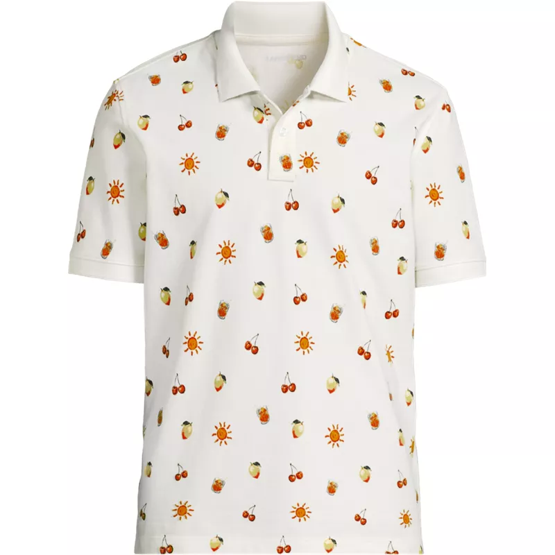 Men's Short Sleeve Pique Printed Polo, Front