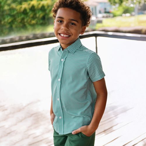casual dress for boys Black n Bianco Boys' Signature Red Sateen Dress Shirt
