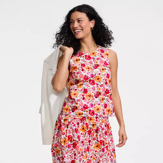 Women's Poplin Sleeveless Shell - primary