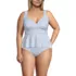 Women's Plus Size Sweetheart Belted Flutter Tankini, Front