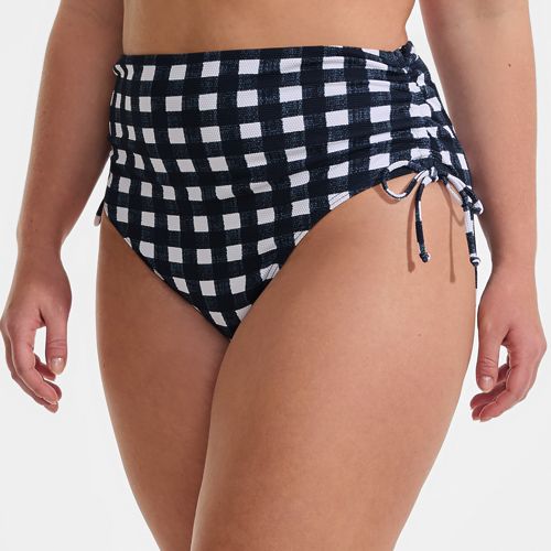  Lands' End Verstellbare High Waist Bikinihose Aus Piqué, Damen, Größe:48 Plus, Blau, Nylon-mischung, By Lands' End 