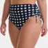 Women's Plus Size Pique High Waisted Adjustable Bikini Bottoms, Front