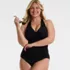 Women's Plus Size Knot Twist Halter One Piece, alternative image