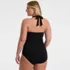 Women's Plus Size Knot Twist Halter One Piece, Back