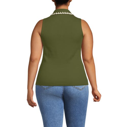 Women's Sleeveless Micro Rib Polo - image 3