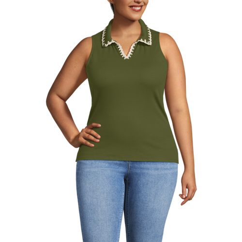 Women's Sleeveless Micro Rib Polo - image 2