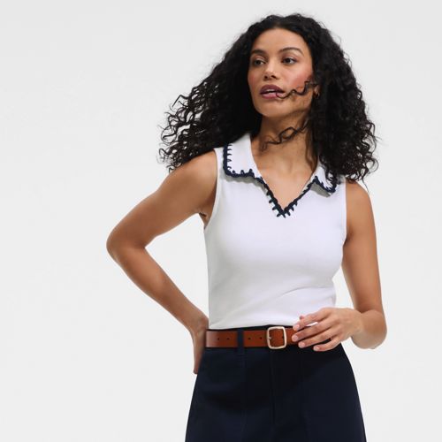 Women's Sleeveless Micro Rib Polo - image 4