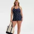 Women's Plus Size Essential Tie Back Ruched Dresskini, alternative image