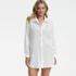 Women's Plus Size New Button-Up Shirt Cover-Up Dress, Front