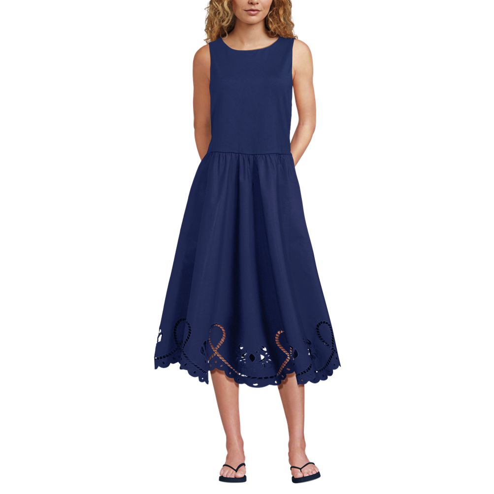 Women's Embroidered Duet Midi Dress | Lands' End