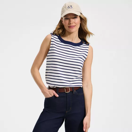 Women's Mariner Button Shoulder Tank - primary
