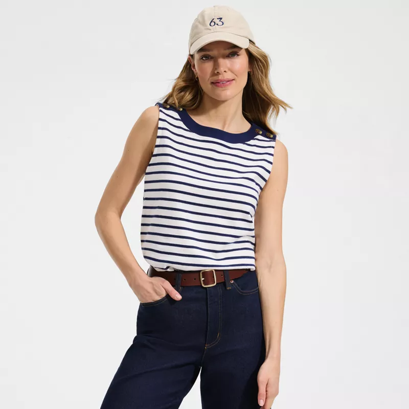 Women's Mariner Button Shoulder Tank, alternative image