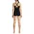 Women's Essential Tie Back Ruched Tankini and Shorts Two Piece Set, Back
