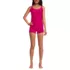 Women's Essential Tie Back Ruched Tankini and Shorts Two Piece Set, Front