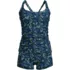 Women's Essential Tie Back Ruched Tankini and Shorts Two Piece Set, Front