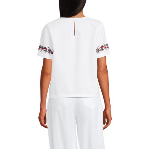Women's Poplin Eyelet Back Tie Shirt - image 3