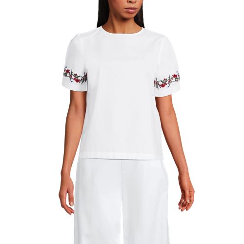 Women's Poplin Eyelet Back Tie Shirt - image 2