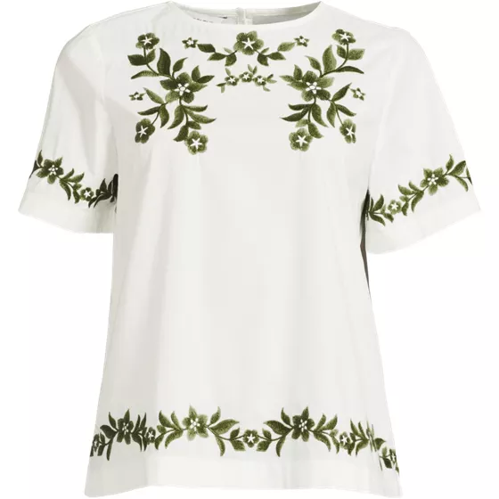 Women's Plus Size Poplin Embroidered Shirt - primary