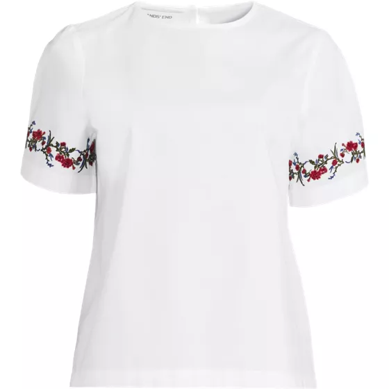 Women's Plus Size Poplin Embroidered Shirt - primary
