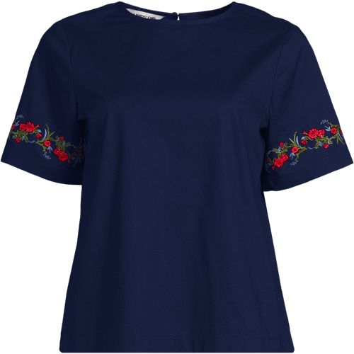 Women's Poplin Eyelet Back Tie Shirt - image 5