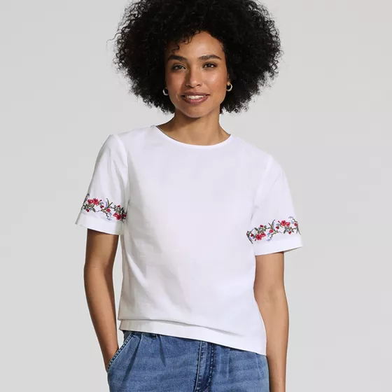 Women's Poplin Embroidered Shirt - primary