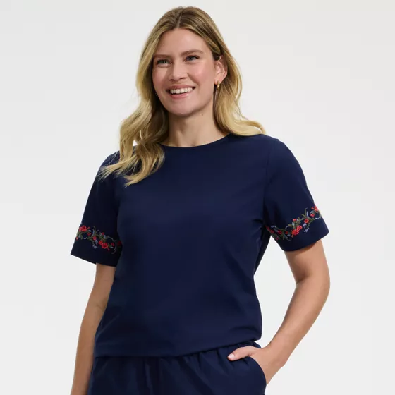 Women's Poplin Embroidered Shirt - primary