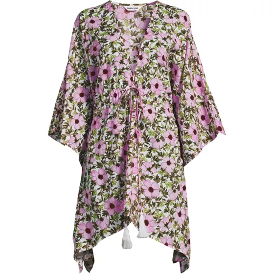 Women's Cotton Tie Front Kimono Cover Up - primary