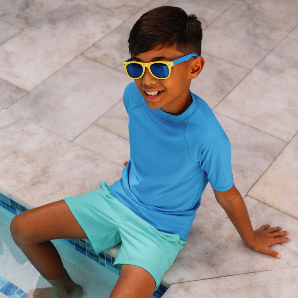 Boys Chlorine Resistant Magic Print Short Sleeve Crew Neck UPF50