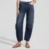 Women's Soft Denim Mid Rise Relaxed Barrel Leg Ankle Jeans, Front