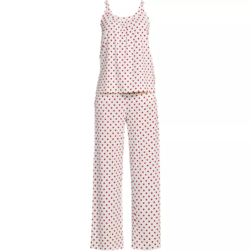 Women's Plus Size Cooling 2 Piece Pajama Set - Flowy Tank and Pants, Front
