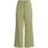 Women's Seersucker High Rise Drawstring Wide Leg Pants, Front