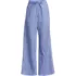 Women's Seersucker High Rise Drawstring Wide Leg Pants, Front