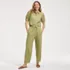 Women's Seersucker High Rise Drawstring Wide Leg Pants, alternative image