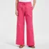 Women's Seersucker High Rise Drawstring Wide Leg Pants, Front